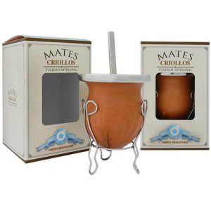 Mate De Calabaza Forrado Vaqueta Bombilla Acero Inox Plana Grabado C/Caja