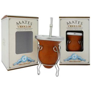 Mate De Calabaza Bocon Con Virola Bombilla Acero Inox Grabado C/Caja