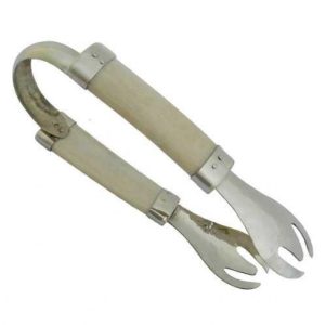 Pinza Artesanal En Hueso y Alpaca