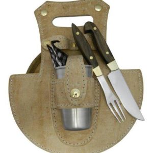 Juego De Pic-Nic En Cuero Crudo