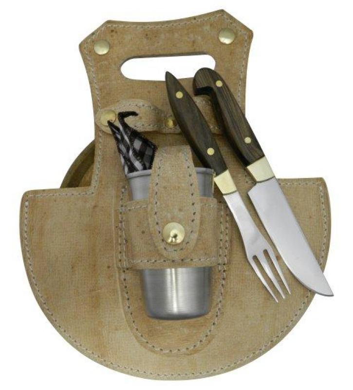 Juego De Pic-Nic En Cuero Crudo