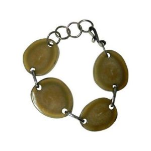 Pulsera Con Rodajas De Asta Y Alpaca