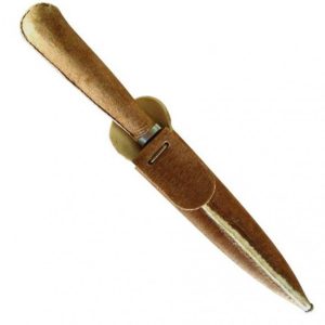 Cuchillo De Cuero Crudo Común  18Cm Acero Inox Vaina Cuero Crudo