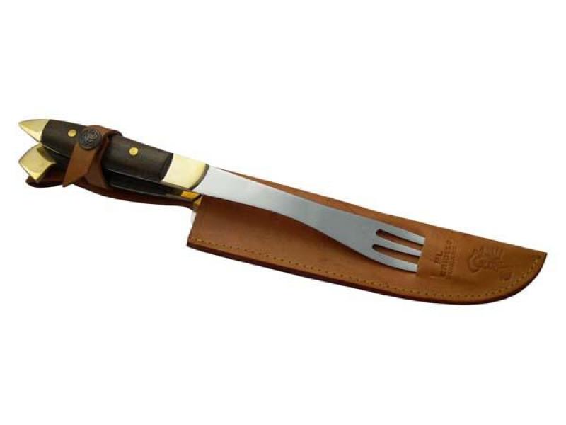 Juego Asador Criollo Doble En Madera Acero Inox. 20 Cm - Imagen 2