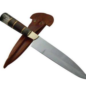 Cuchillo Entrerriano Madera 20Cm Acero Inox Vaina Vaqueta