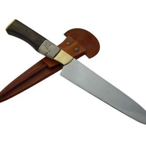 Cuchillo Entrerriano Madera 17Cm Acero Inox Vaina Vaqueta