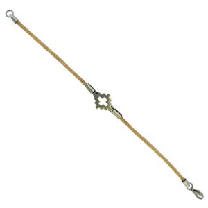 Pulsera De Cuero Crudo Trenzado Con Dije