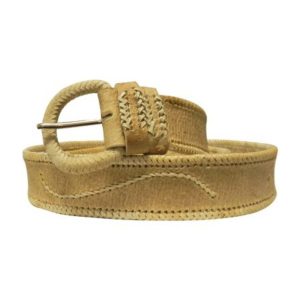 Cinto De Cuero Crudo Costura En Borde