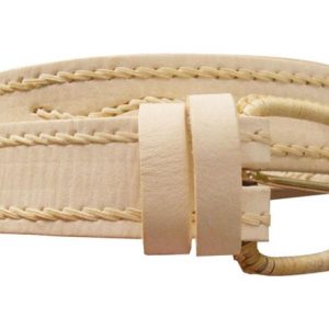 Cinto De Cuero Suela Oscuro Tejido En Tiento