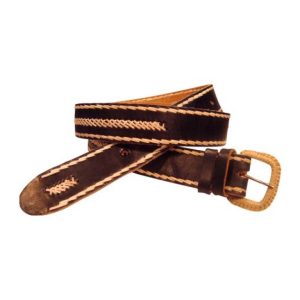 Cinto De Cuero Suela Tejido En Tiento