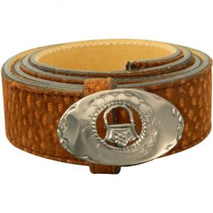 Lonja De Cuero Crudo Con Hebilla De Alpaca