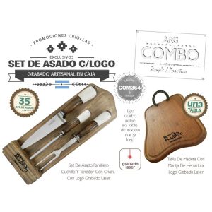 Combo (35 Set de Asado Grabados) + Un Tabla Grabada De Regalo