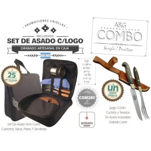 Combo (25 Set De Asado Grabado) + Un Juego Criollo Grabado De Regalo