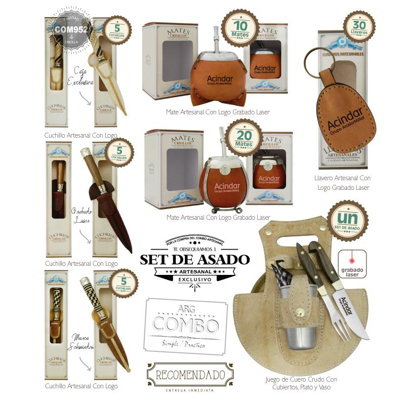 Combo (15 Cuchillos + 30 Mates + 30 Llaveros) + Un Set Criollo De Regalo - Imagen 2