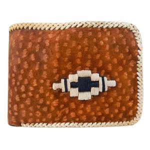 Billetera De Carpincho Tejida y Bordada