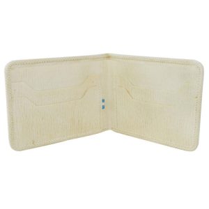 Billetera De Cuero Crudo Fina Con Costura De Borde