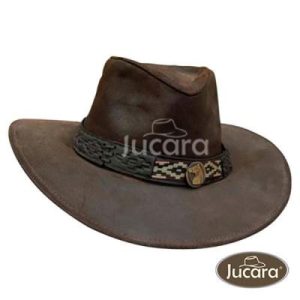 Sombrero Jucara Australiano De Cuero y Pel