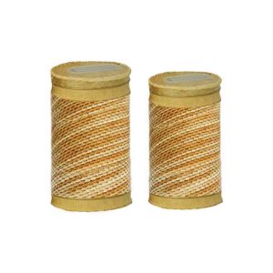 Yerbera y Azucarera De Acero Inox. Forrado En Cuero Crudo Trenzado