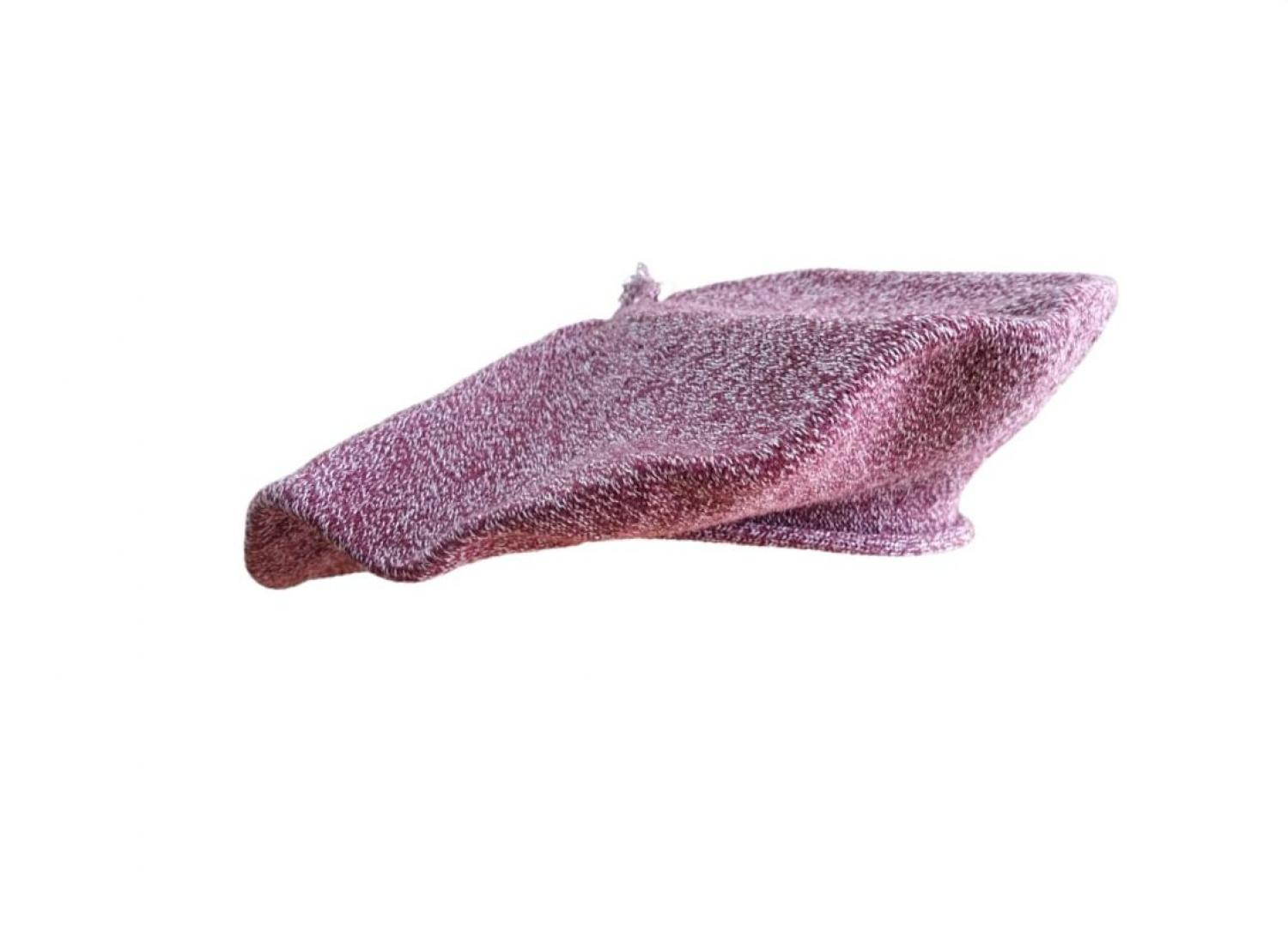 Boinas Vasca Pamplona En Hilo Jaspeado Negra y Blanco Reforzada - Imagen 3