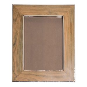 Porta Retrato en Madera y Alpaca