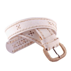 Cinto Cuero Crudo Tejido En Tiento