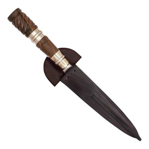 Cuchillo Madera y Alpaca 14 Cm Acero Inox. Vaina Vaqueta Cocida
