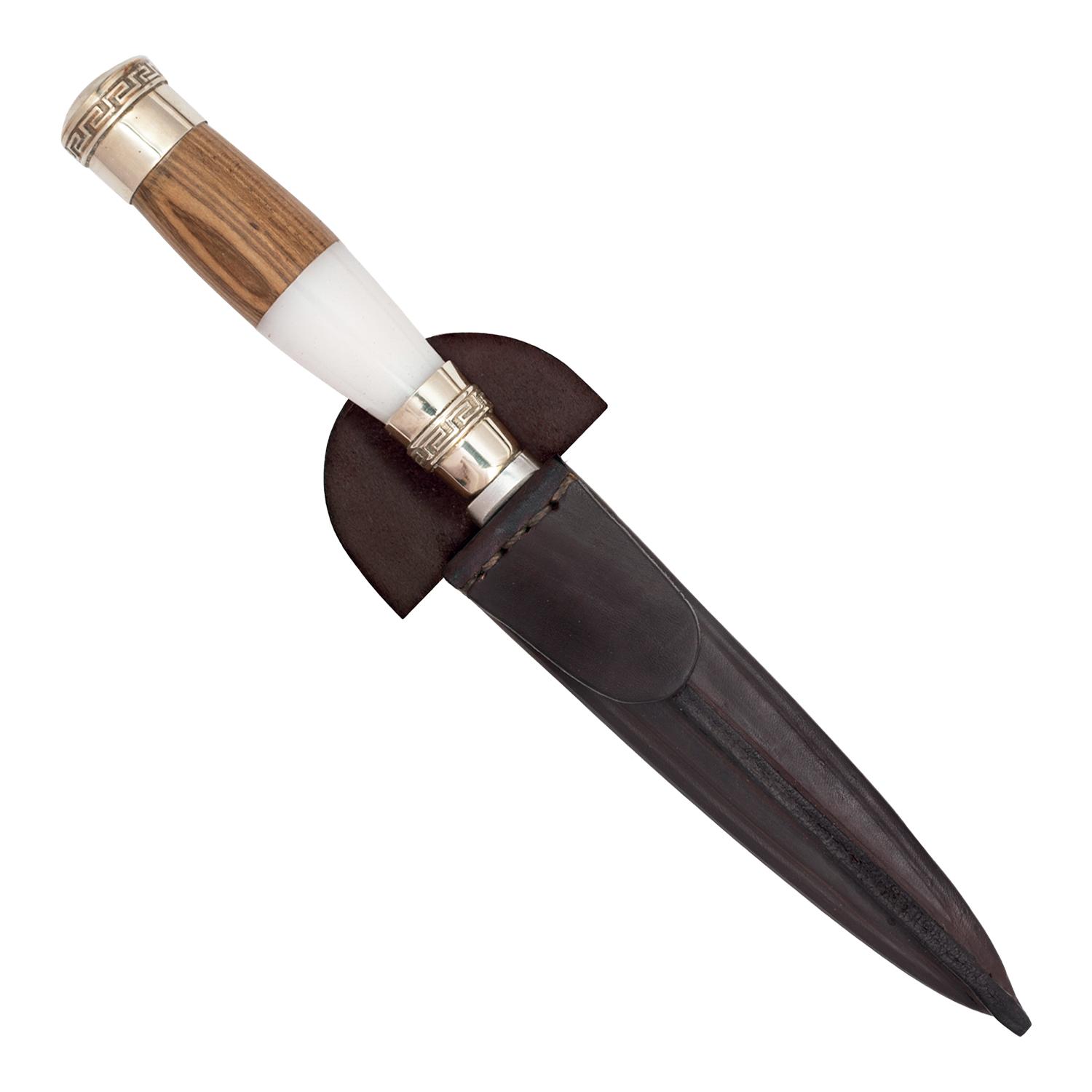 Cuchillo Madera,Ciervo,Alpaca 14 Cm Acero Inox. Vaina Vaqueta Cosida