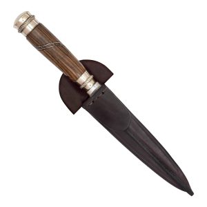 Cuchillo Madera y Alpaca 14 Cm Acero Inox Vaina Vaqueta Cocida