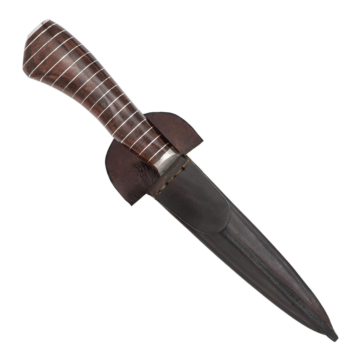 Cuchillo Suela Combinado 14Cm Acero Inox Vaina Vaqueta Cocida - Imagen 2