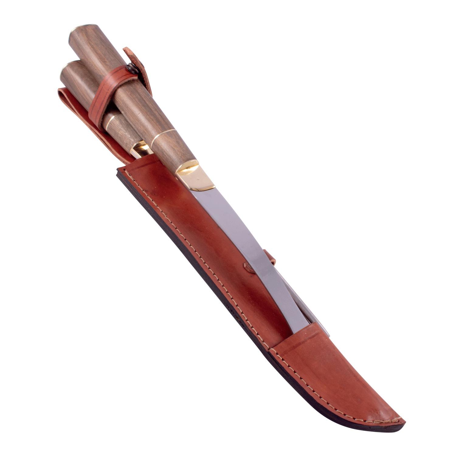 Juego Asador Criollo Triple En Madera Combinada Acero Inox. 23 Cm - Imagen 4