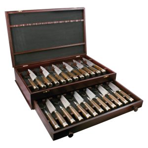 Juego de 24 Piezas Madera Y Alpaca