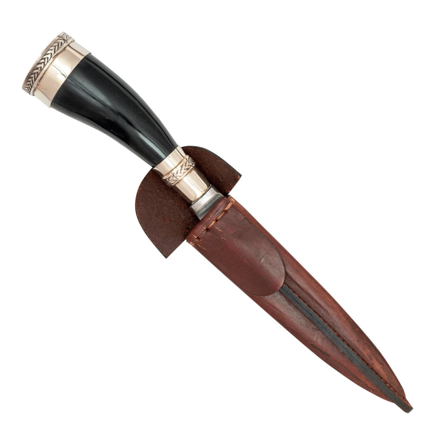 Cuchillo Asta y Alpaca 14Cm Acero Inox Vaina Vaqueta Cocida - Imagen 2