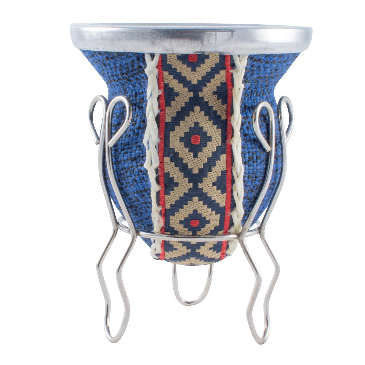 Mate De Vidrio Forrado Con Arpillera y Guarda pampa Con Posa De Metal - Imagen 4