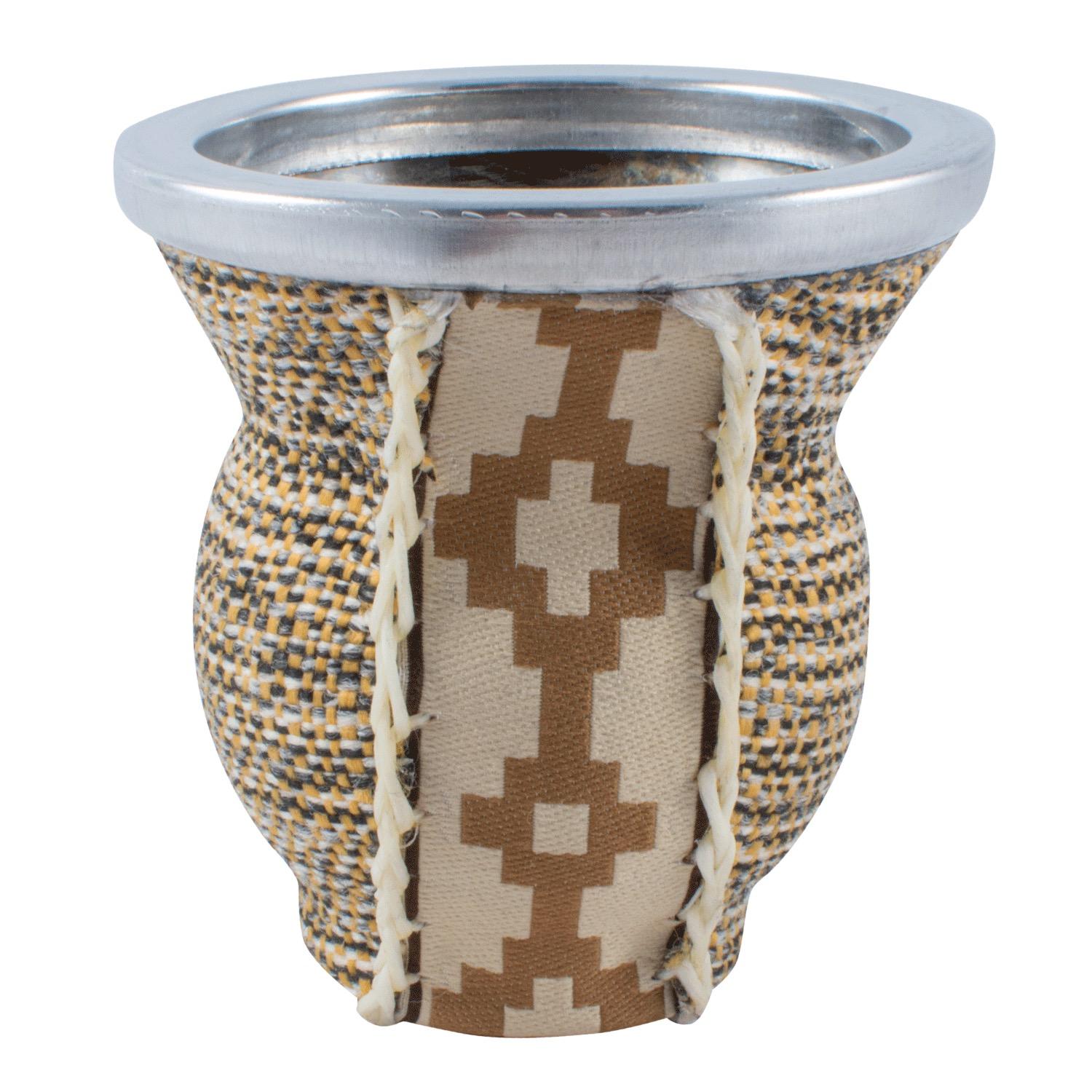 Mate De Vidrio Copita Forrado En Arpillera Y Guarda pampa - Imagen 4