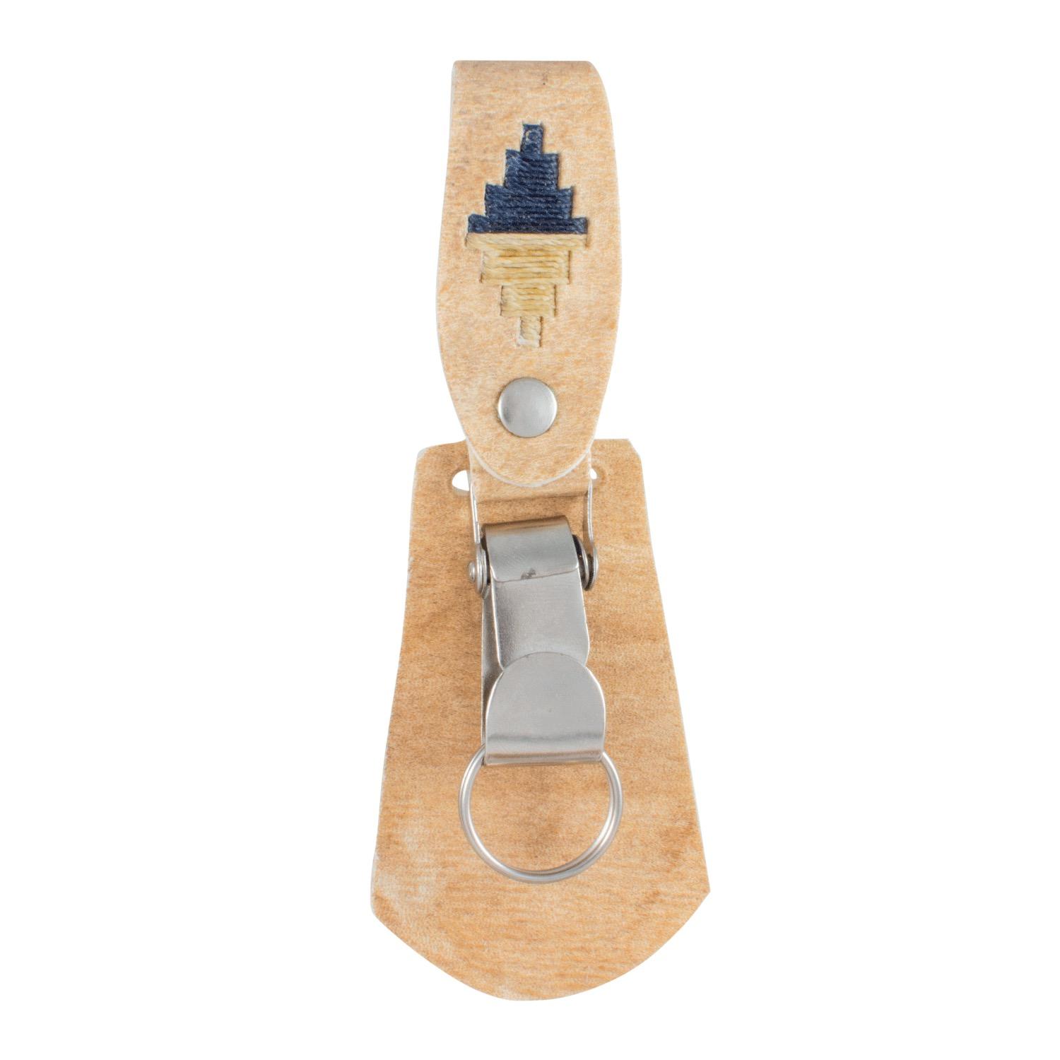 Llavero "Cubre llaves" Cuero Crudo Bordado - Imagen 2