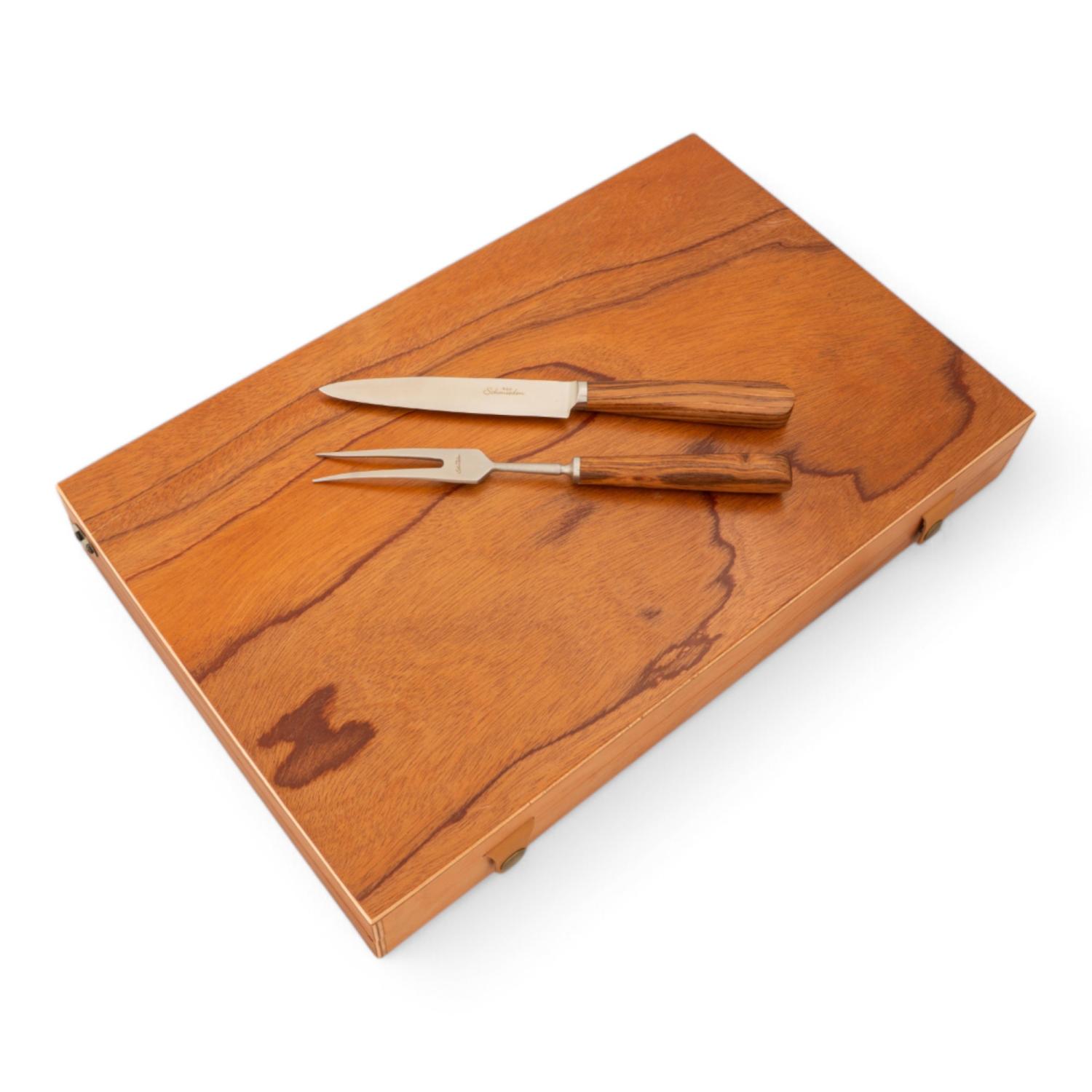 Juego De Cubiertos Madera Linea Fina 12 Piezas En Caja De Madera Cedro Lustrado, Estilo POSTAL PORTENA - Imagen 2