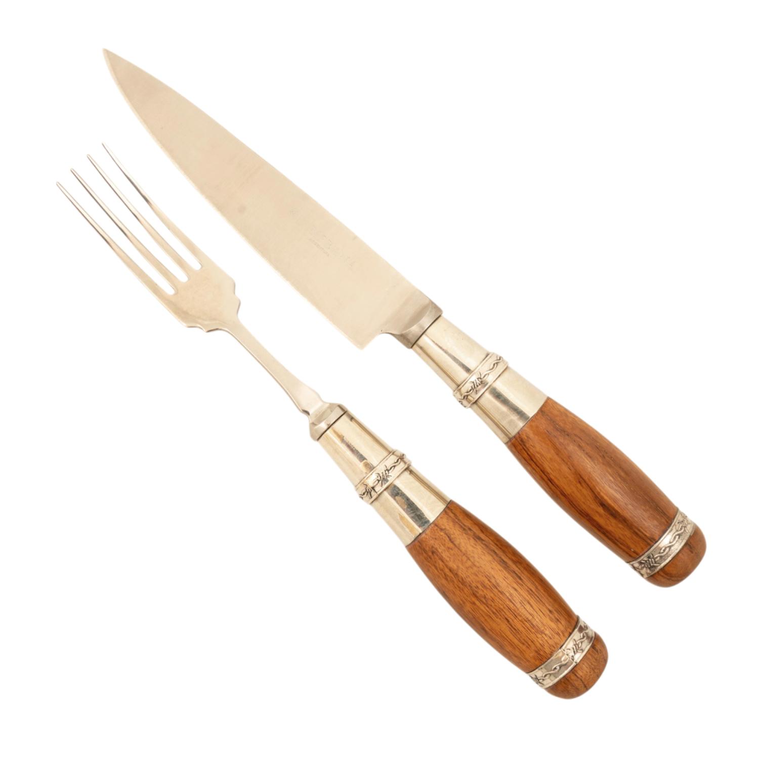 Juego De Cubiertos Linea Fina Madera Y Alpaca Virolas Larga 12 Piezas En Caja De Madera Cedro Lustrado, Pampeana - Imagen 2