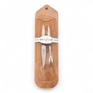 Kit De Tabla Picada Y Juego Cuchillo Tenedor 8 Cm Gauchasado