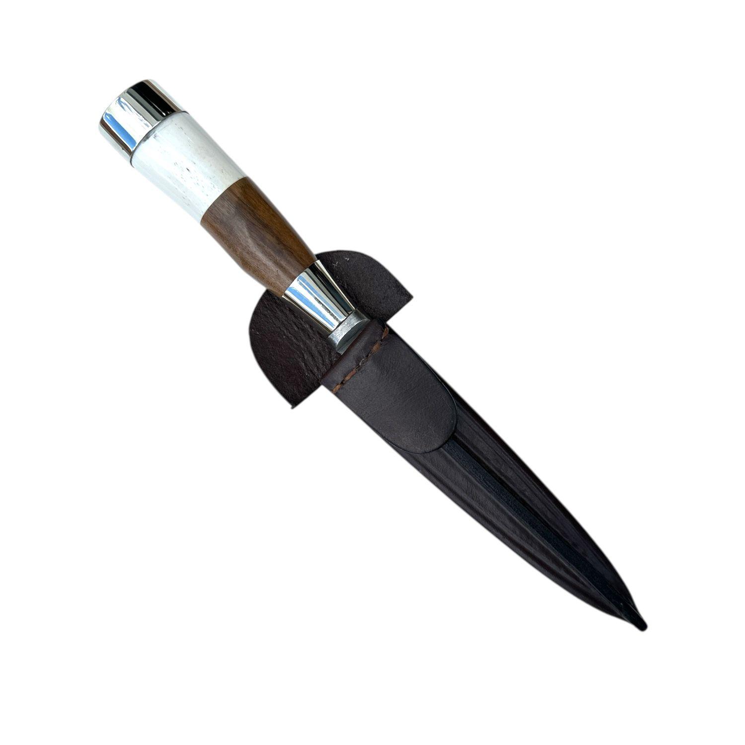 Cuchillo Madera,Ciervo,Alpaca 14 Cm Acero Inox. Vaina Vaqueta Cosida - Imagen 2
