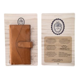 Billetera fichero de cuero en blister