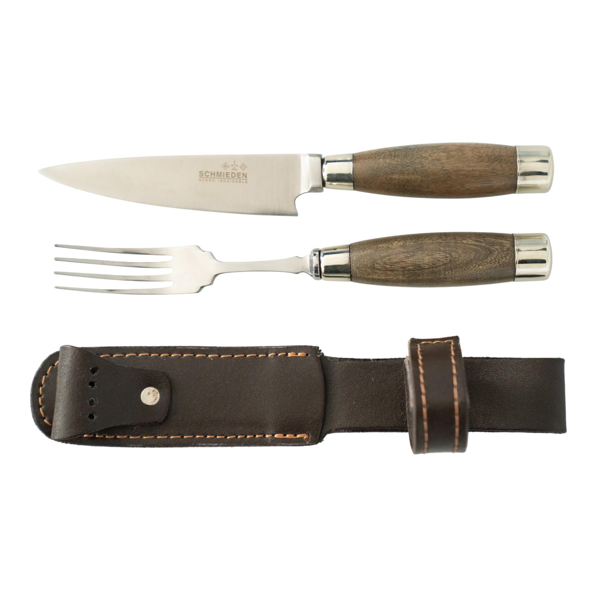 Juego de Tenedor y Cuchillo SCHMEIDEN en Vaina de Cuero - Imagen 2