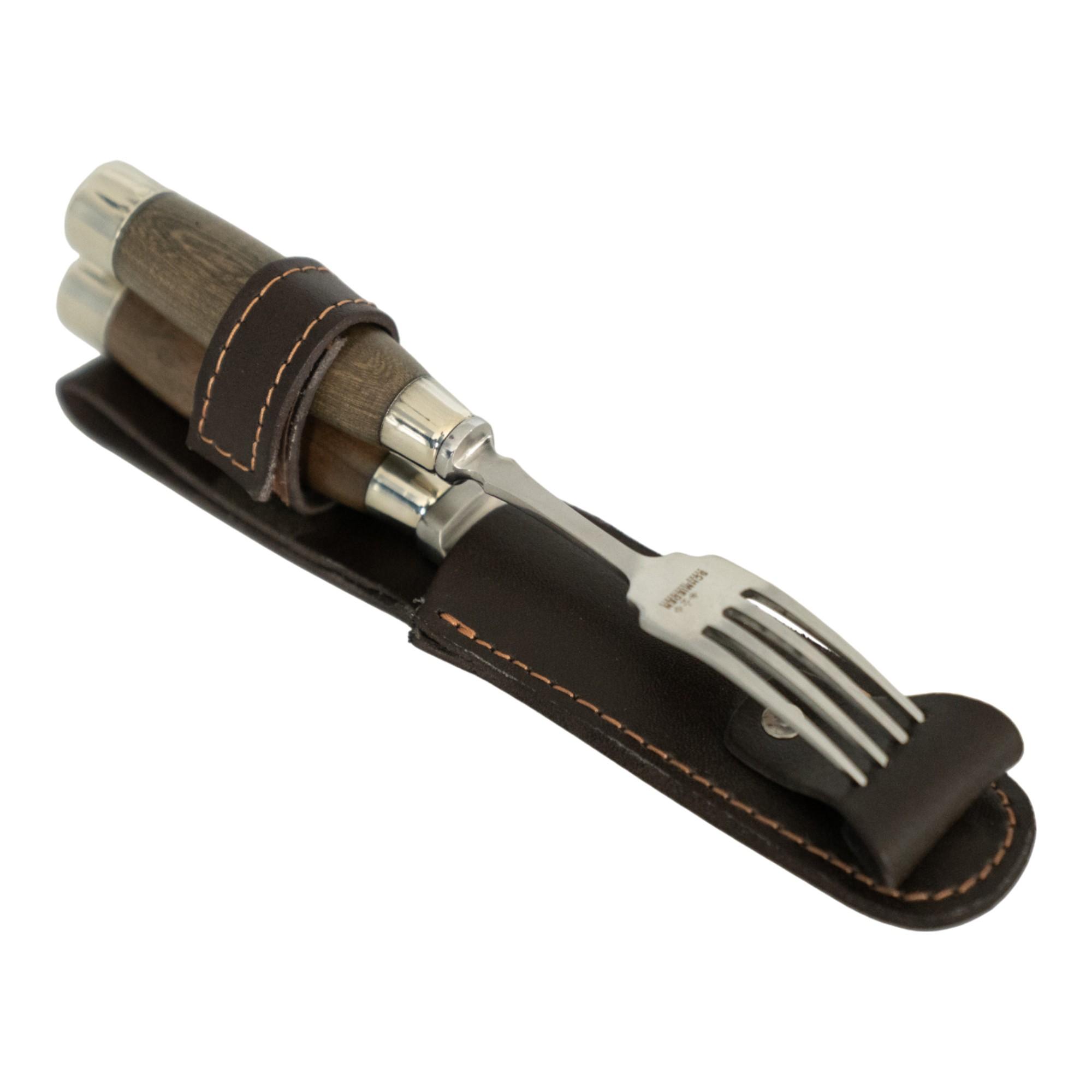 Juego de Tenedor y Cuchillo SCHMEIDEN en Vaina de Cuero - Imagen 5