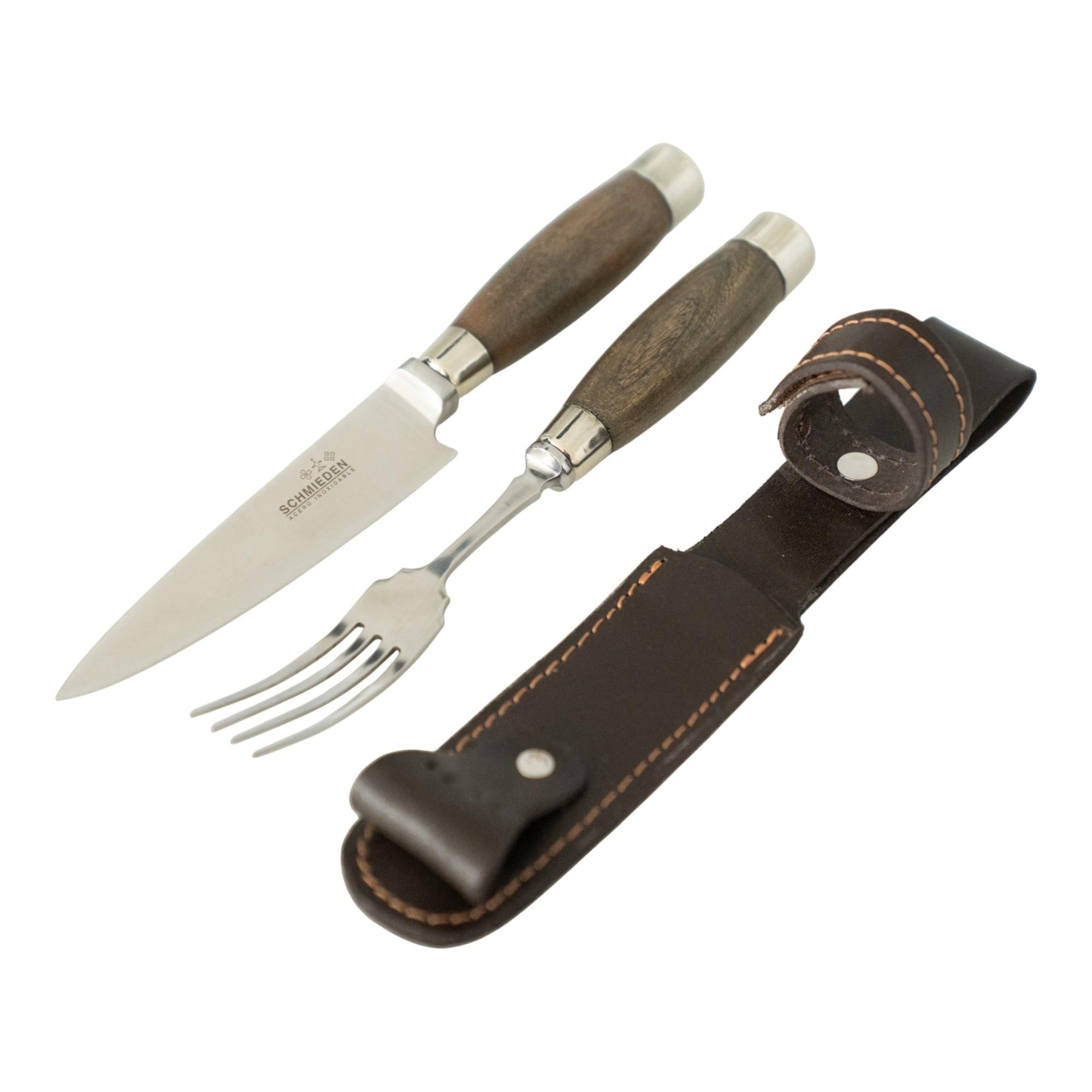 Juego de Tenedor y Cuchillo SCHMEIDEN en Vaina de Cuero - Imagen 3