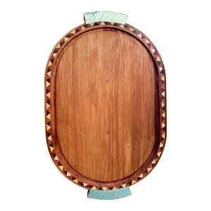 Tabla OVALADA Taraceada con manijas de Alpaca