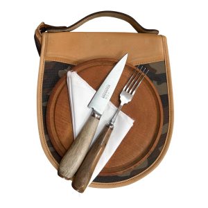 Juego de Pic-Nic Individual SCHMIEDEN con Estuche Camuflado con Cuero Premium