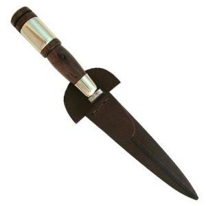 Cuchillo Madera y Alpaca 14 Cm Acero Inox. Vaina Vaqueta Cocida