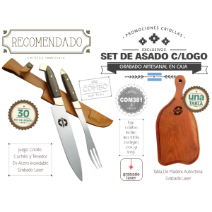 Combo (30 Set De Asado Grabados) + Una Tabla Grab. De Regalo