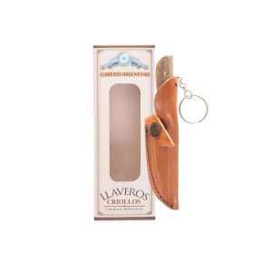 Cuchillo Llavero Madera 5 Cm Acero , Grabado C/Caja