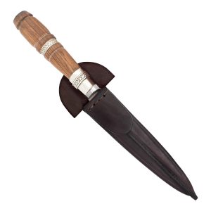 Cuchillo Madera y Alpaca 14 Cm Acero Inox. Vaina Vaqueta Cocida