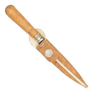 Cuchillo De Cuero Crudo Común 20Cm Acero Inox Vaina Cuero Crudo